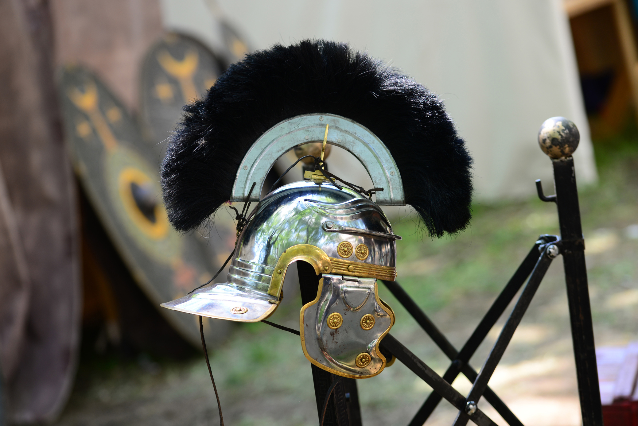 centurion metal helmet detail
